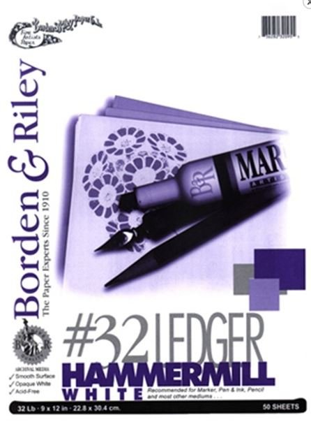 Borden & Riley #32 Ledger Pad Hammermill White 50 Sheets