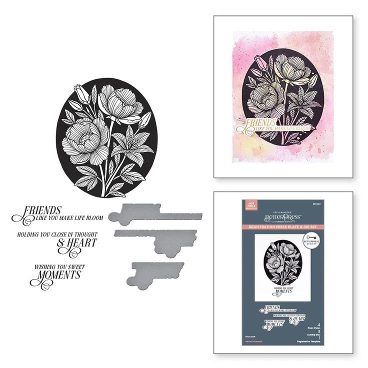 Spellbinders Betterpress Society August 2025 - Sweet Moments Press Plate & Die