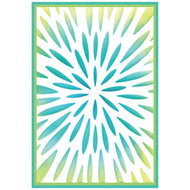 Sizzix 3-D Textured Impressions Embossing Folder w/A6 Stencil - Burst of Bright