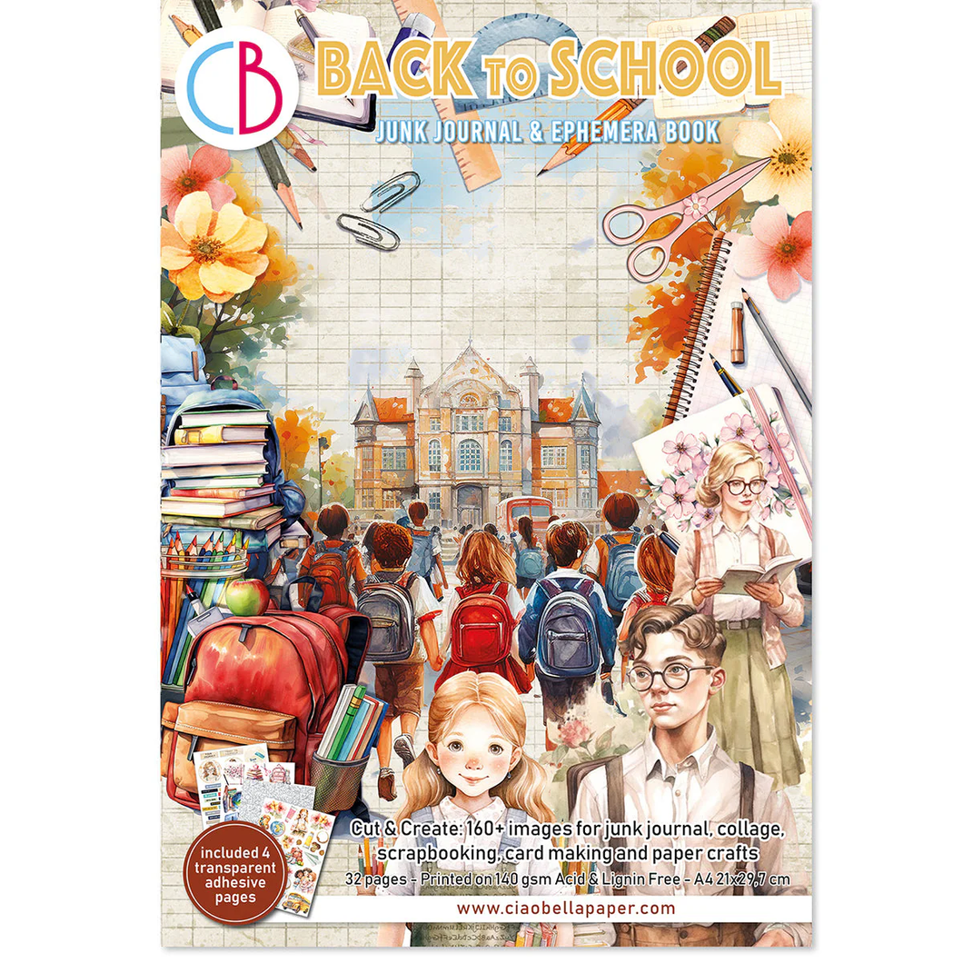 Ciao Bella -Back to School Junk Journal & Ephemera Book A4 32/Pkg (CBB012)
