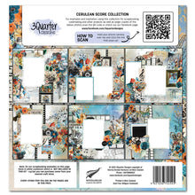 Load image into Gallery viewer, 3Quarter Designs Cerulean Score 12x12 Design Paper &amp; Diecuts Set (3Q-SC-CERULEANSCORE)
