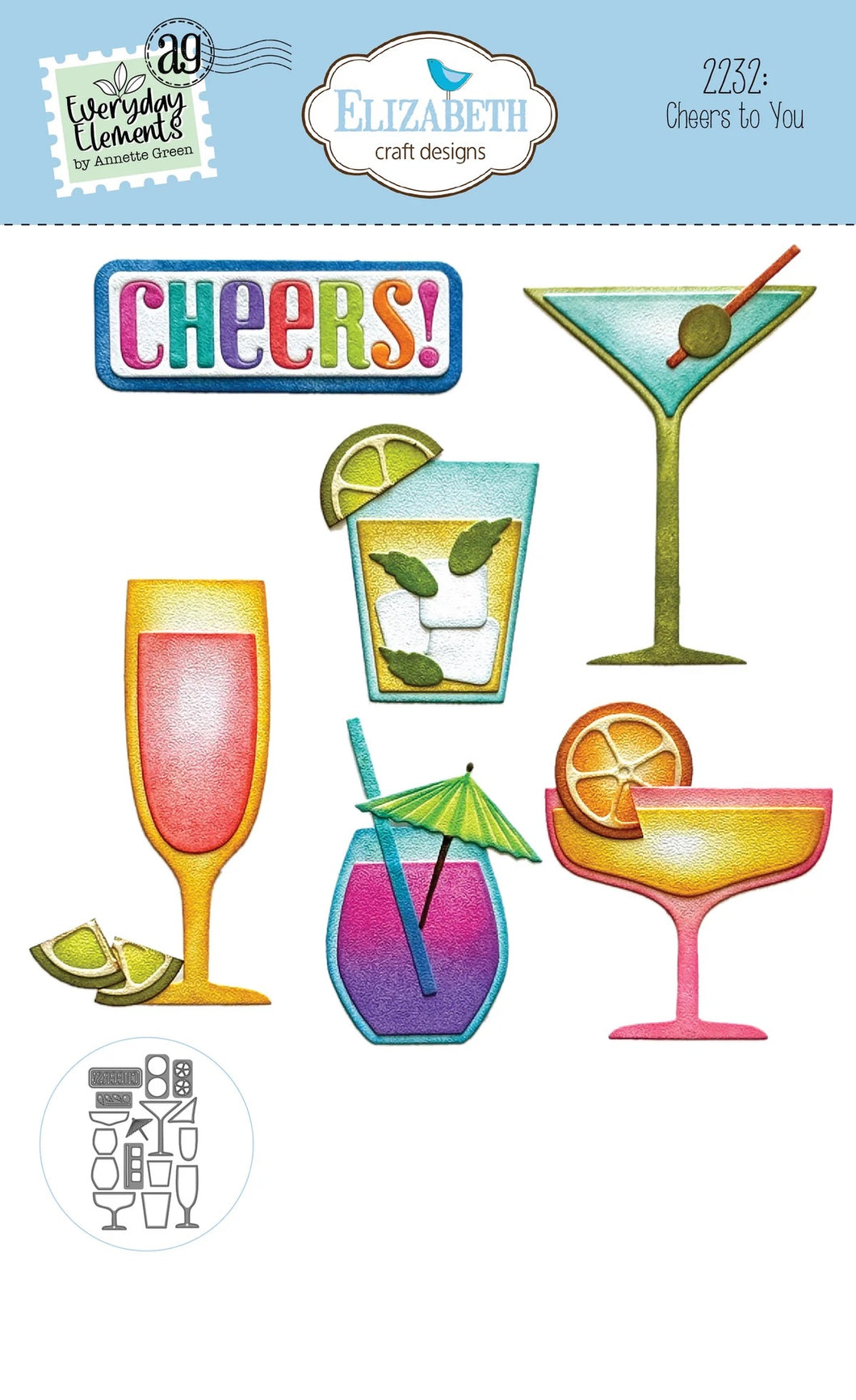 Elizabeth Craft Designs Sunny Days Collection Cheers to You by Annette Green (2232)