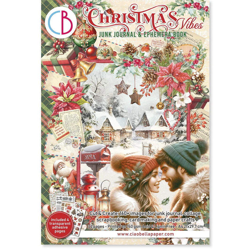 Ciao Bella -Christmas Vibes Junk Journal & Ephemera Book A4 32/Pkg (CBB003)