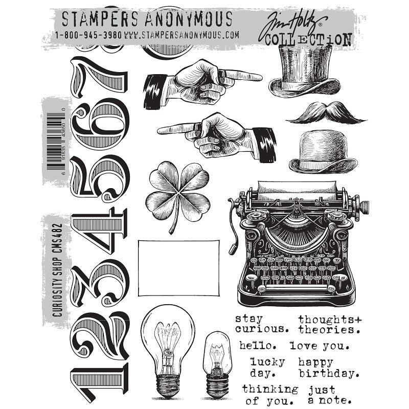 PRE-ORDER Stampers Anonymous Tim Holtz Cling Rubber Stamps Stamp Curiosity Shop (CMS482)