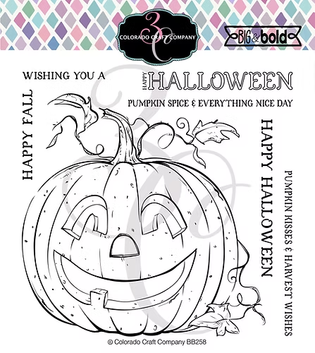 Colorado Craft Company Clear Stamps Big & Bold Jack-O-Lantern