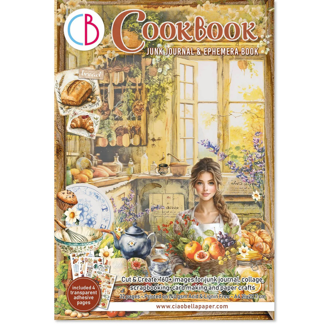 Ciao Bella Cookbook Junk Journal & Ephemera Book A4 32/Pkg (CBB009)