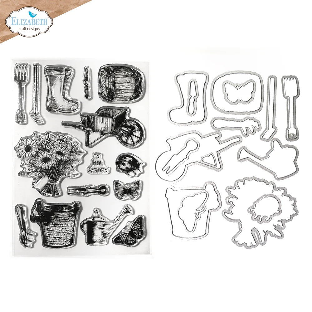 Elizabeth Craft Designs Garden Collection Garden of Love Stamp & Die Set (CSD413)