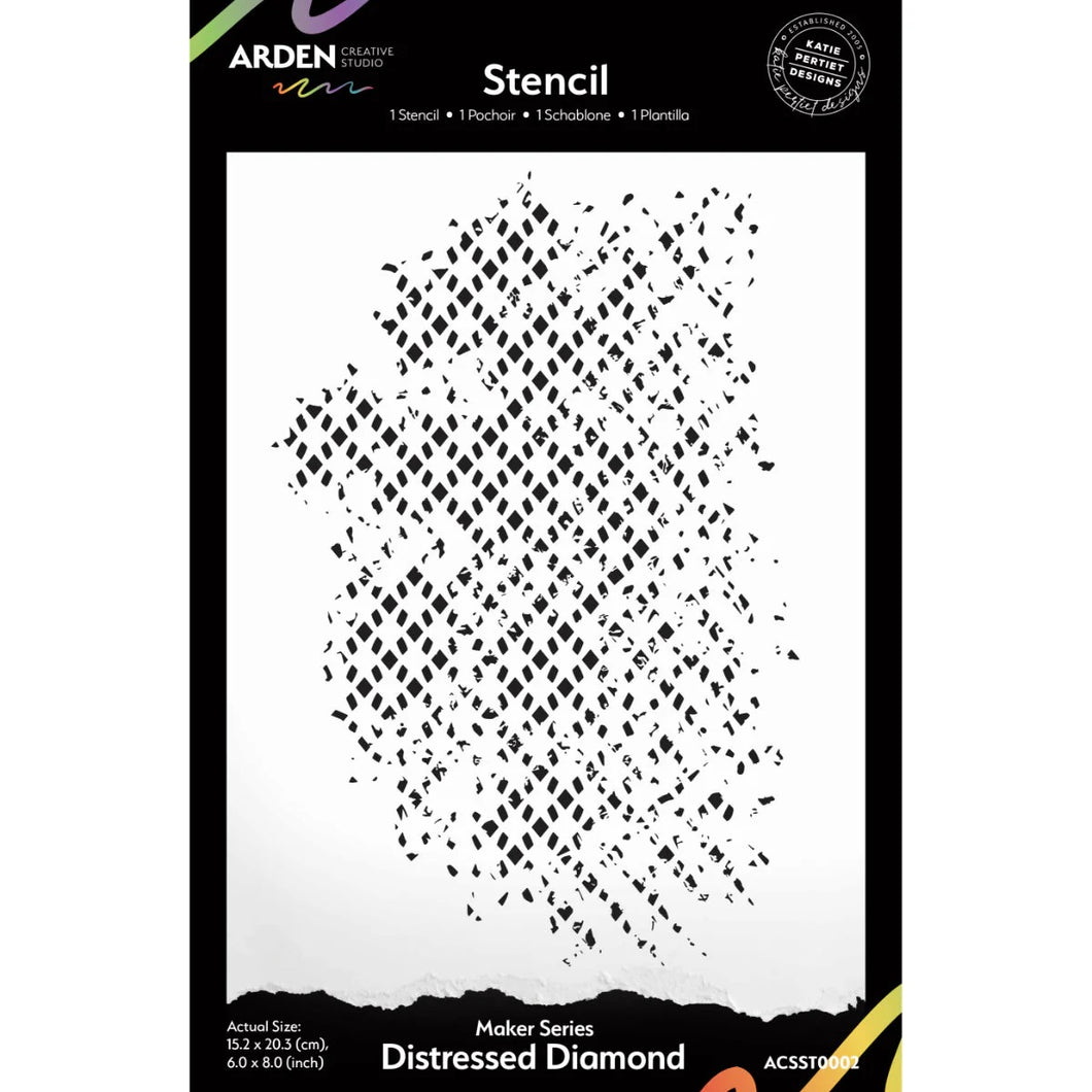 Arden Creative Studio - Maker Series Distressed Diamond Stencil (ACSST0002)
