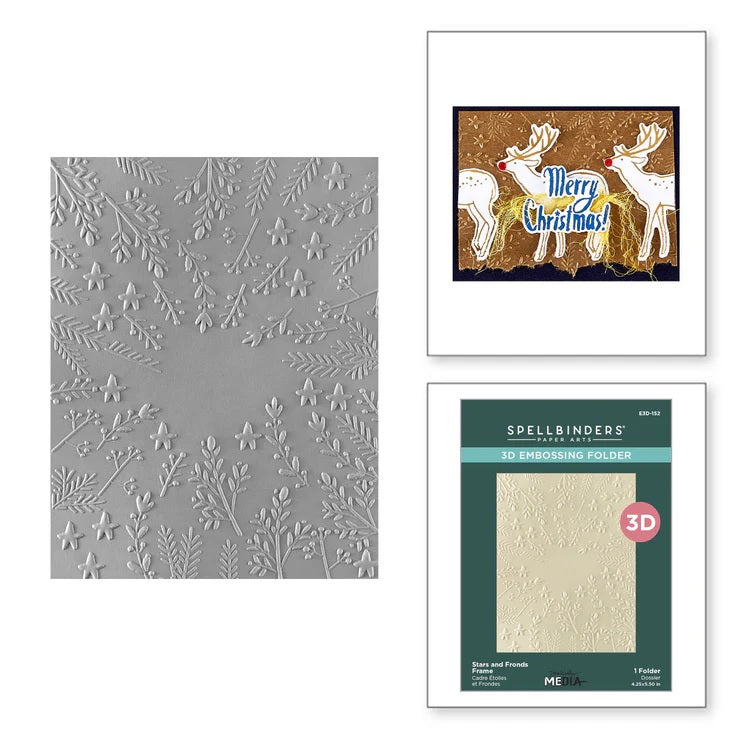 Spellbinders Embossing Folder 3D Starry Holiday by Dina Wakley (E3D-152)