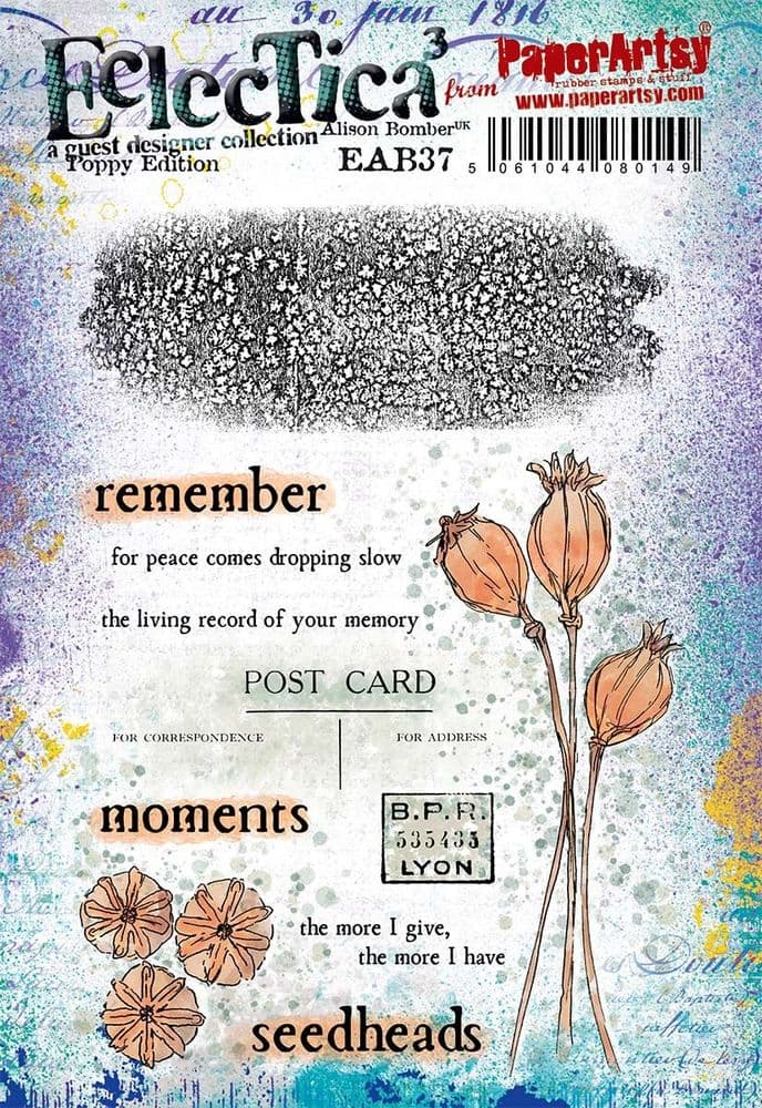 PaperArtsy Electica3 Rubber Stamp Poppy Edition by Alison Bomber (EAB37)