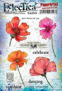 PaperArtsy Electica3 Rubber Stamp Summer Poppies Edition by Alison Bomber (EAB48)