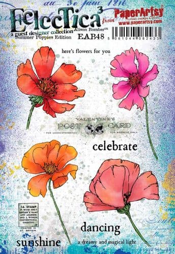 PaperArtsy Electica3 Rubber Stamp Summer Poppies Edition by Alison Bomber (EAB48)