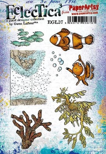 PaperArtsy Eclectica3 Rubber Stamp Set Fish designed by Gwen LaFleur (EGL37)