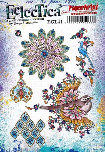 PaperArtsy Eclectica3 Rubber Stamp Set Persian Florals designed by Gwen LaFleur (EGL41)