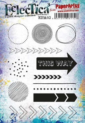 PaperArtsy Eclectica3 Rubber Stamp Set This Way designed by Paperartsy (EPA03)
