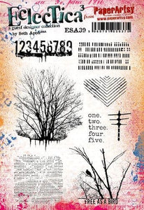 PRE-ORDER PaperArtsy Eclectica3 Rubber Stamp Set One Two Three designed by Seth Apter (ESA39)