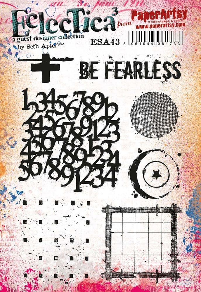 PaperArtsy Eclectica3 Rubber Stamp Set Be Fearless designed by Seth Apter (ESA43)