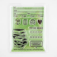 Load image into Gallery viewer, Book Tracker 3"x4" Clear Stamp (Audiobook, Ebook, TBR)
