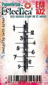 PaperArtsy Eclectica3 Mini Stamp Numbered Lines designed by Seth Apter (EM102)