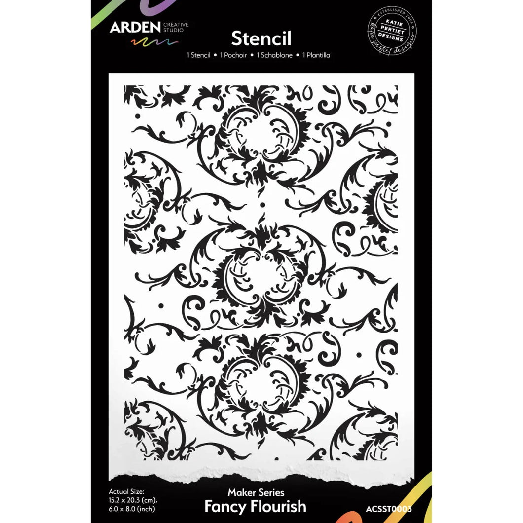 Arden Creative Studio - Maker Series Fancy Flourish Stencil (ACSST0003)