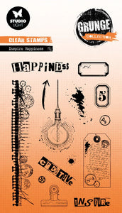 Studio Light Clear Stamp Inspire Happiness Grunge Collection 14 PC