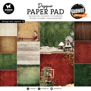 Studio Light Designer Paper Pad Background Paper Grunge Collection 36 Sheets (SL-GR-DPP328)