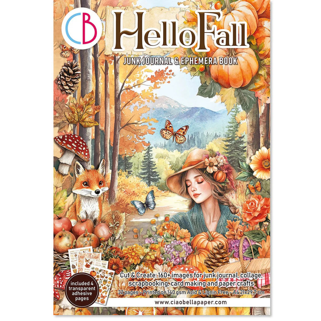 Ciao Bella Hello Fall Junk Journal & Ephemera Book A4 32/Pkg (CBB013)