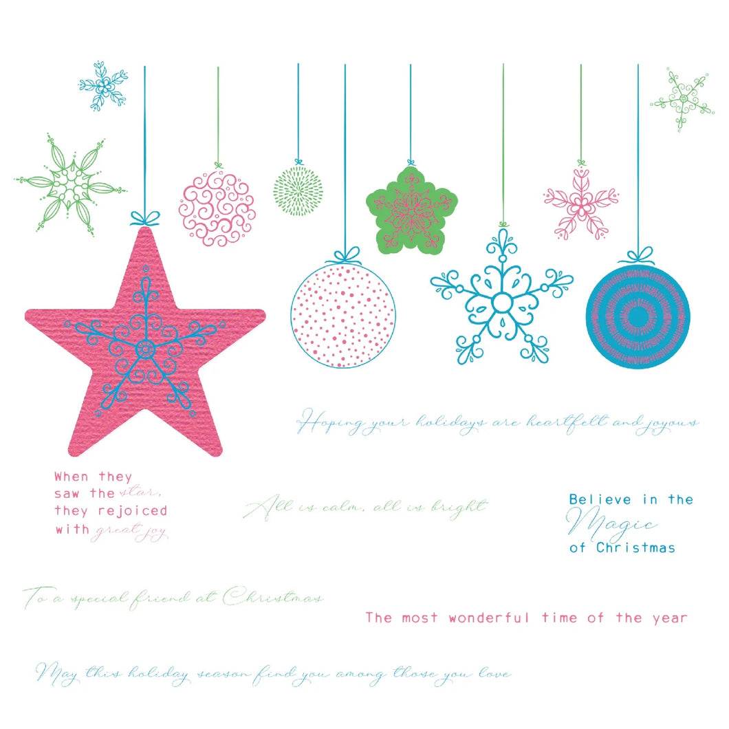 Sizzix A5 Clear Stamp Set 25PK w/1PK Framelits - Creative Coordinations, Holiday Bits and Bobs