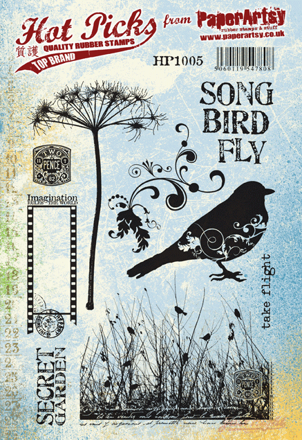 PaperArtsy Hot Picks Rubber Stamp Song Bird Fly (HP1005)