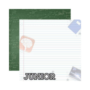 Reminisce Making the Grade Collection 12x12 Scrapbook Paper Junior (MTG-041)