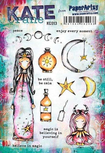 PaperArtsy Rubber Stamp Set by Kate Crane (KC013)