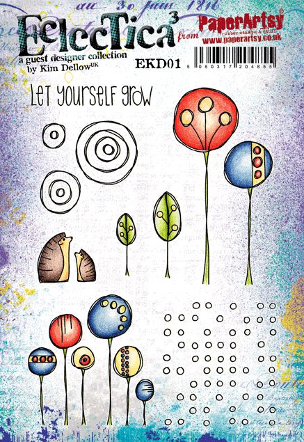 PaperArtsy Electica3 Rubber Stamp Kim Dellow (EKD01)