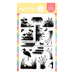 Waffle Flower Clear Stamp Postage Collage Lake sunset (422013)