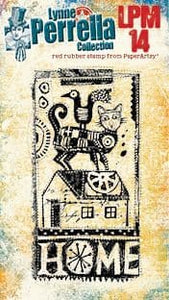 PaperArtsy Red Rubber Mini Stamp Home (LPM14)