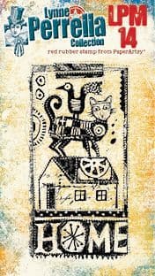 PaperArtsy Red Rubber Mini Stamp Home (LPM14)