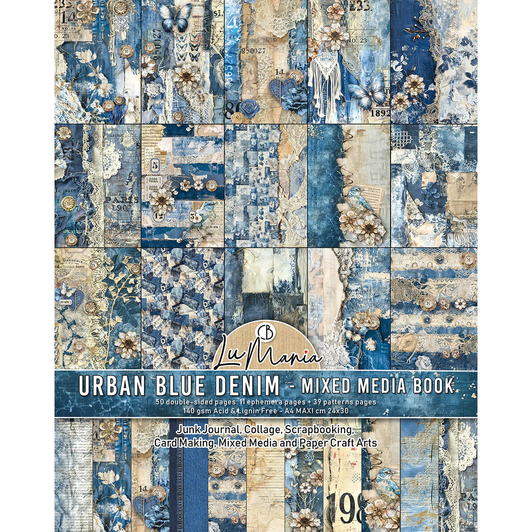 Ciao Bella Mixed Media Book Urban Blue Denim A4 Maxi (MA002)