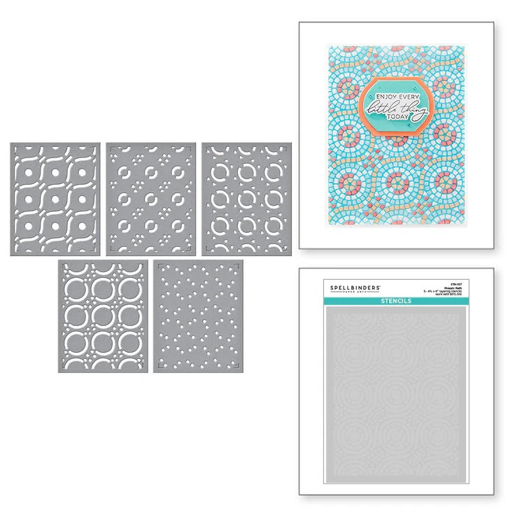 Spellbinders BetterPress Society May 2025 Mosaic Path Stencil (STN-107)