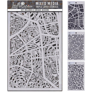 Ciao Bella Mixed Media Triple Layer Stencils Set #6 (MD006)