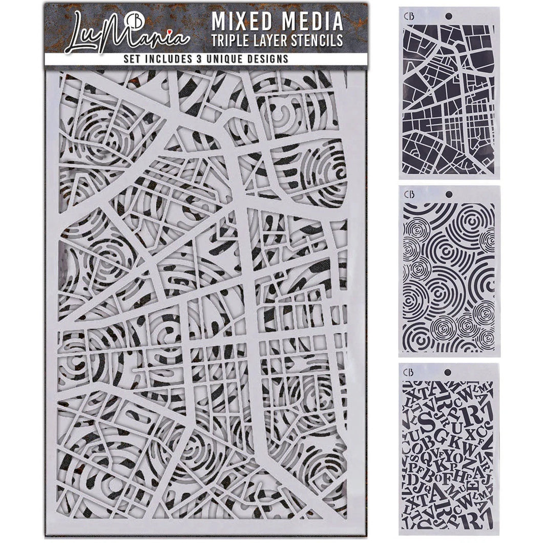 Ciao Bella Mixed Media Triple Layer Stencils Set #6 (MD006)