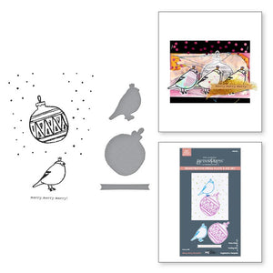 Spellbinders  Betterpress and dies by Dina Wakley Merry Merry Merry Bird (BPR-035)
