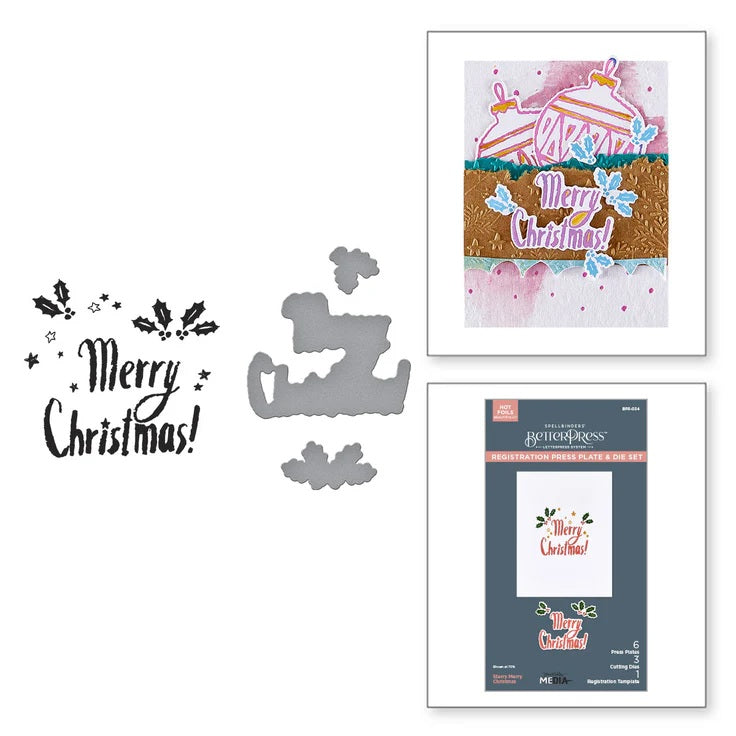 Spellbinders  Betterpress and dies by Dina Wakley Starry Merry Christmas (BPR-034)
