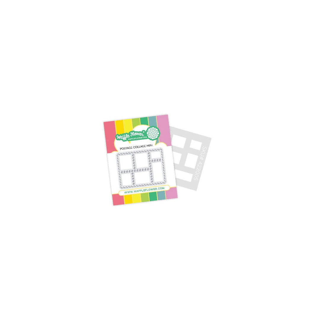 Waffle Flower Stamps- Postage Collage Miniature Die and Stencil