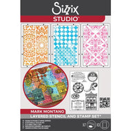Sizzix Studio - Mark Montano - Clear Stamps and Stencils Set - Build It