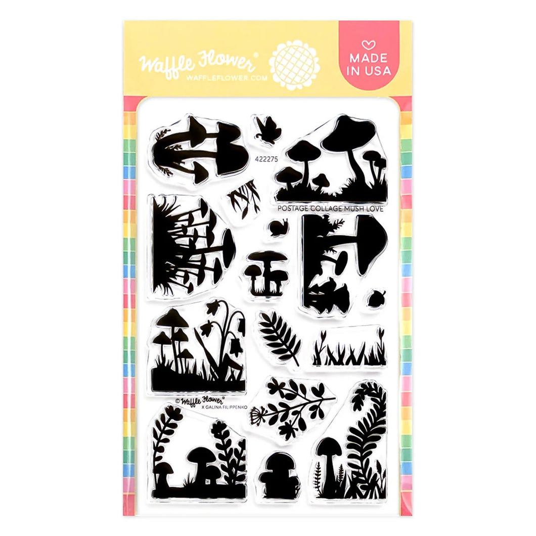 Waffle Flower Stamps- Postage Collage Mush Love Stamp