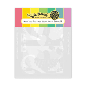 Waffle Flower Stamps - Postage Collage Mush Love Stencil