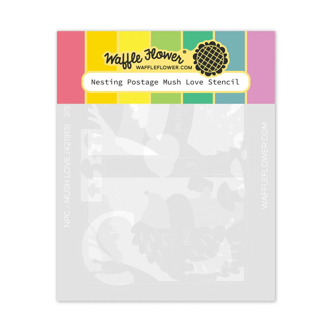 Waffle Flower Stamps - Postage Collage Mush Love Stencil