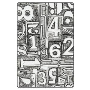 Sizzix 3-D Texture Fades Embossing Folder - Numbered Large/A5 by Tim Holtz