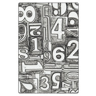 Sizzix 3-D Texture Fades Embossing Folder - Numbered Large/A5 by Tim Holtz