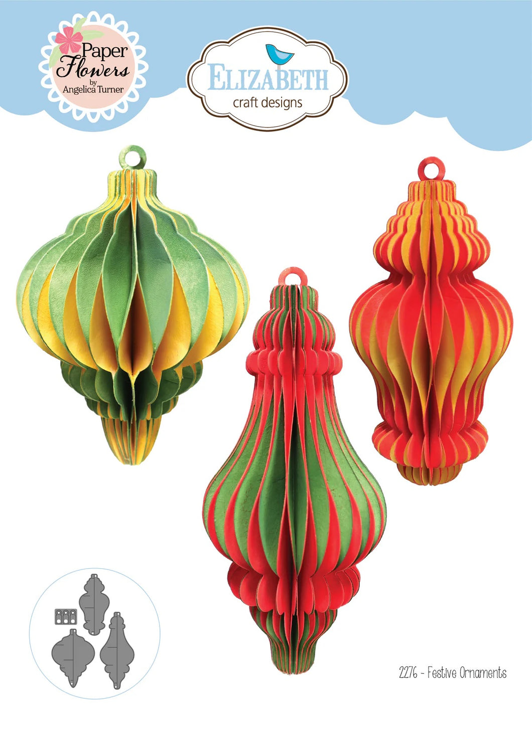 Elizabeth Craft Designs Festive Holly Collection Festive Ornaments (2276)