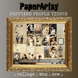 PaperArtsy Postcard People (color) Printed Tissue Collage Paper (PT15 ...